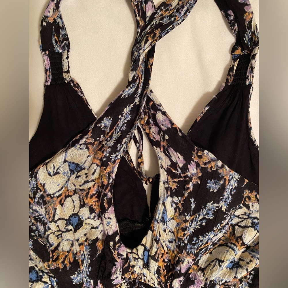 Free People Washed Ashore Mini Dress Black Combo Winter Floral Size XS - Picture 9 of 16